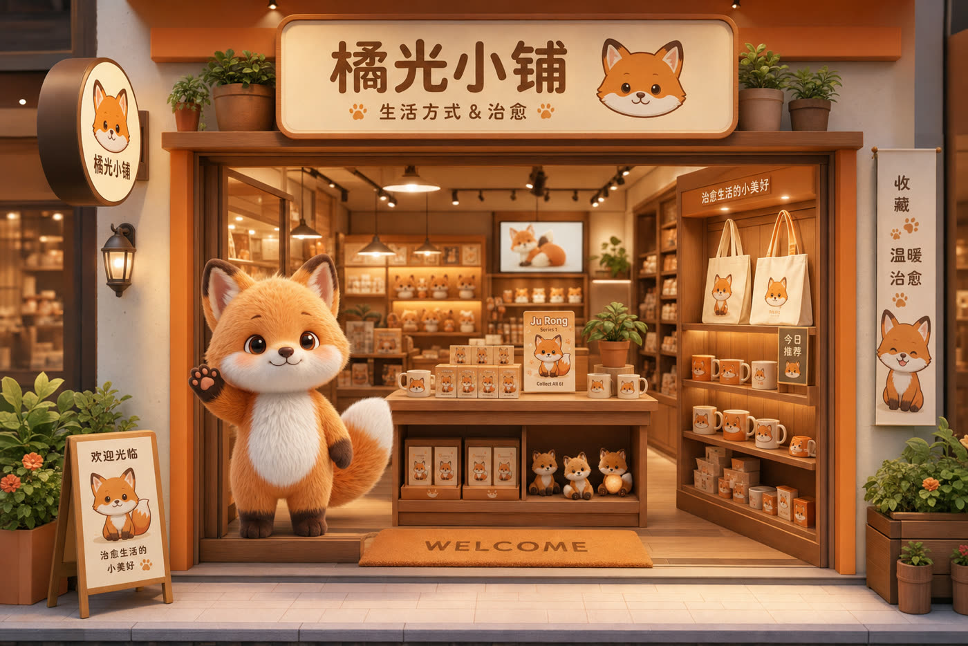 店门口迎宾