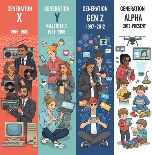 Generations X Y Z Alpha